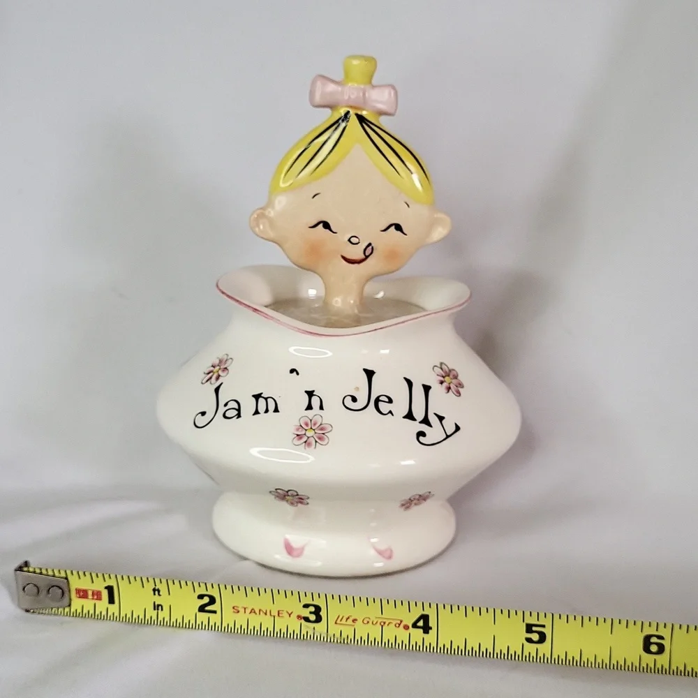 Vintage Kitsch Jam n Jelly Jar 1950s 1960s Jolly Jar Made In Japan Crazing